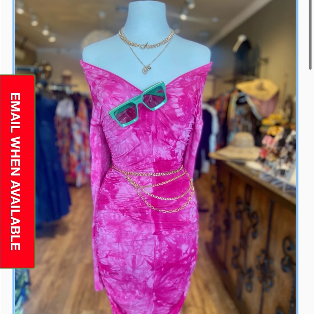 TYE DYE PINK ZIPPER DRESS